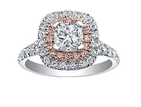 18K White & Rose Gold With Palladium Alloy (hypoallergenic) 0.91-1.55cttw Canadian Diamond Engagement Ring - / Carat Total 5