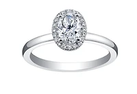 18K White Gold & Palladium Alloy (hypoallergenic) 0.35-1.11cttw Canadian Diamond Engagement Ring - / Carat Total