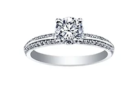 18K White Gold & Palladium Alloy (hypoallergenic) 1.25cttw Canadian Diamond Engagement Ring