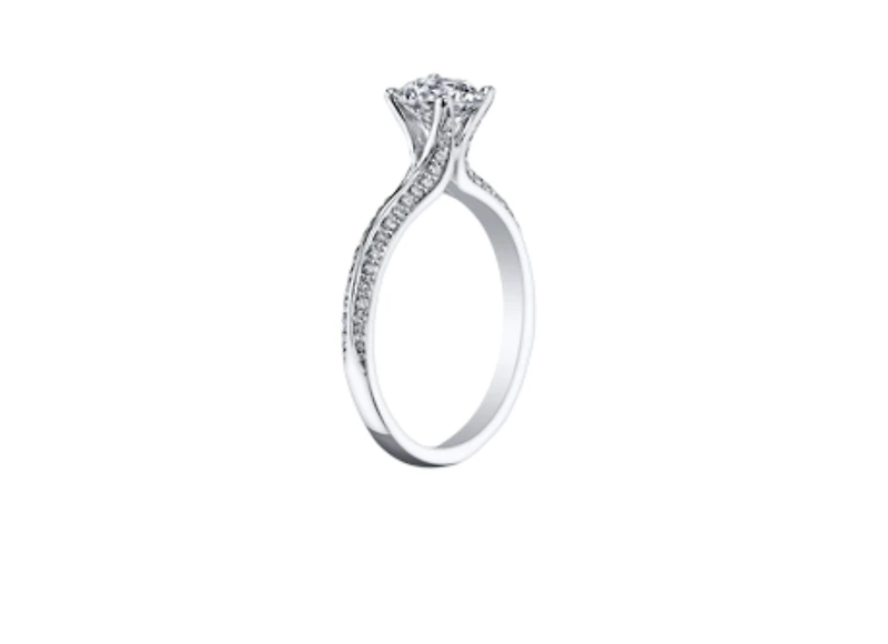 18K White Gold & Palladium Alloy (hypoallergenic) 1.25cttw Canadian Diamond Engagement Ring