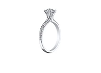 18K White Gold & Palladium Alloy (hypoallergenic) 1.25cttw Canadian Diamond Engagement Ring