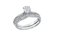 18K White Gold & Palladium Alloy (hypoallergenic) 1.25cttw Canadian Diamond Engagement Ring