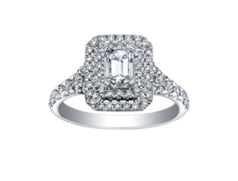 18K White Gold & Palladium Alloy (hypoallergenic) 1.50cttw Canadian Diamond Engagement Ring