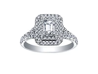 18K White Gold & Palladium Alloy (hypoallergenic) 1.50cttw Canadian Diamond Engagement Ring