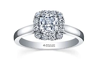 18K White Gold & Palladium Alloy (hypoallergenic) 0.55-1.34cttw Canadian Diamond Engagement Ring - / Carat Total