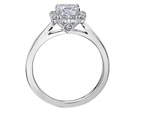 18K White Gold & Palladium Alloy (hypoallergenic) 0.55-1.34cttw Canadian Diamond Engagement Ring - / Carat Total