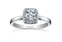 18K White Gold & Palladium Alloy (hypoallergenic) 0.63-0.90cttw Canadian Diamond Engagement Ring - / Carat Total