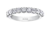 18K White, Yellow, or Rose Gold & Palladium Alloy (hypoallergenic) 0.20-1.00cttw Canadian Diamond Band - / Carat Total