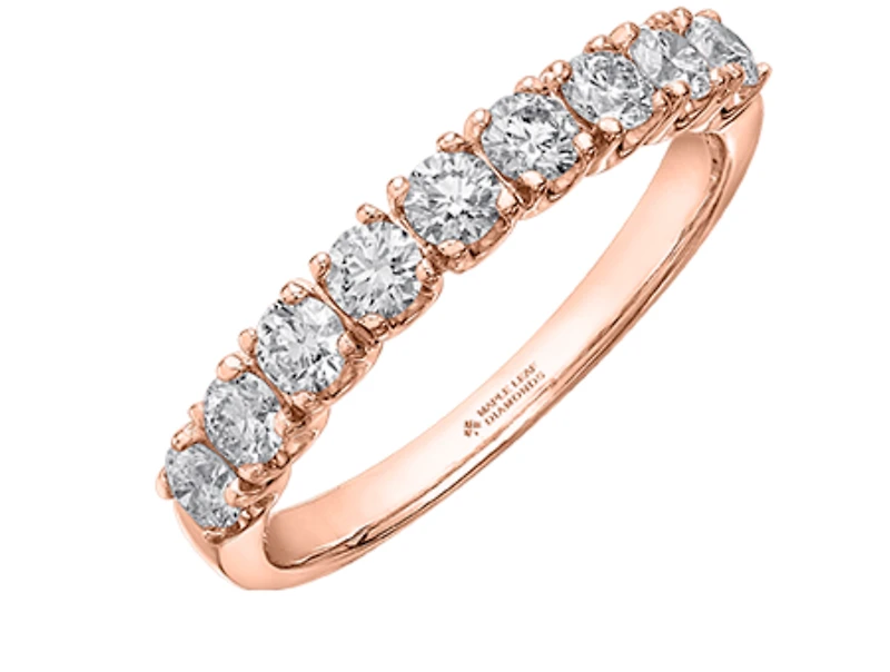 18K White, Yellow, or Rose Gold & Palladium Alloy (hypoallergenic) 0.20-1.00cttw Canadian Diamond Band - / Carat Total