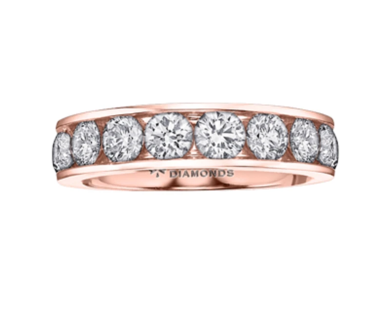 14K White, Yellow, or Rose Gold 0.30-2.00cttw Canadian Channel Set Diamond Band - / Carat Total