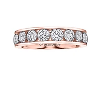 14K White, Yellow, or Rose Gold 0.30-2.00cttw Canadian Channel Set Diamond Band - / Carat Total