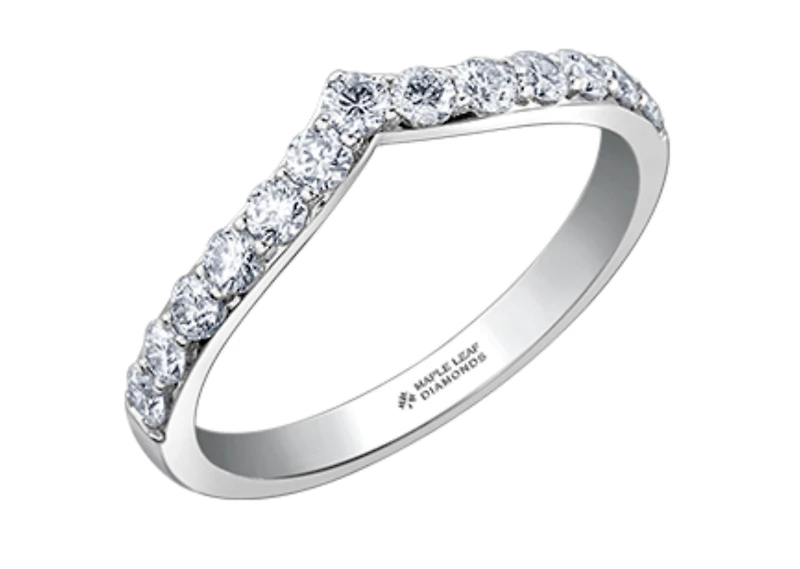 18K White, Yellow, or Rose Gold With Palladium Alloy (hypoallergenic) 0.30-0.52cttw Canadian Diamond Band - / Carat Total