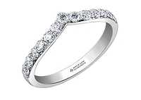 18K White, Yellow, or Rose Gold With Palladium Alloy (hypoallergenic) 0.30-0.52cttw Canadian Diamond Band - / Carat Total