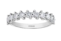 18K White, Yellow, or Rose Gold With Palladium Alloy (hypoallergenic) -0.88cttw Canadian Diamond Band