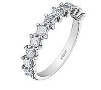 18K White, Yellow, or Rose Gold With Palladium Alloy (hypoallergenic) -0.88cttw Canadian Diamond Band