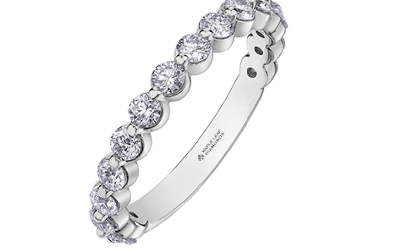 18K White, Yellow, or Rose Gold with Palladium Alloy (hypoallergenic) 0.50-1.20cttw Canadian Diamond Band - / Carat Total