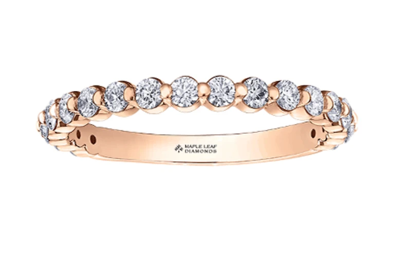 18K White, Yellow, or Rose Gold with Palladium Alloy (hypoallergenic) 0.50-1.20cttw Canadian Diamond Band - / Carat Total