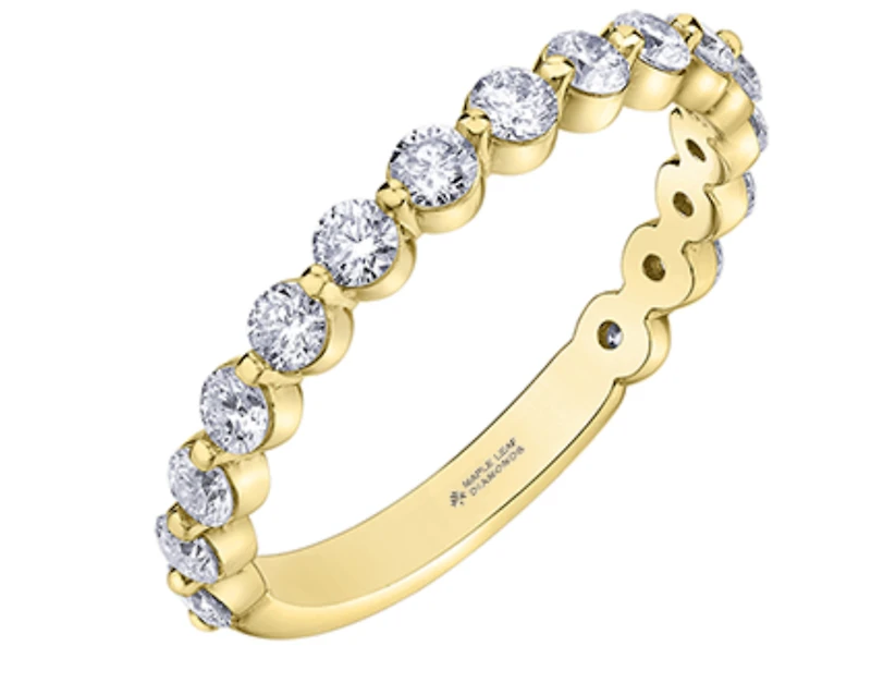 18K White, Yellow, or Rose Gold with Palladium Alloy (hypoallergenic) 0.50-1.20cttw Canadian Diamond Band - / Carat Total