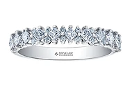 14K White, Yellow, or Rose Gold 0.56cttw Princess and Round Brilliant Cut Canadian Diamond Band - / 4.5
