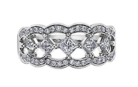 14K White, Yellow, or Rose Gold 0.75cttw Princess & Round Brilliant Cut Canadian Diamond Band