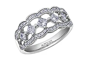 14K White, Yellow, or Rose Gold 0.75cttw Princess & Round Brilliant Cut Canadian Diamond Band
