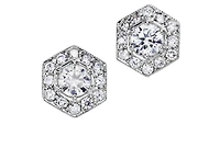 14K White Gold 0.60cttw Canadian Diamond Halo Earrings