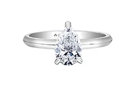 18K White Gold & Palladium Alloy (hypoallergenic) -1.00cttw Pear Shape Canadian Diamond Engagement Ring