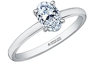 18K White Gold & Palladium Alloy (hypoallergenic) -1.00cttw Oval Cut Canadian Diamond Engagement Ring
