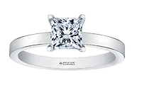 18K White Gold & Palladium Alloy (hypoallergenic) -1.00cttw Princess Cut Canadian Diamond Engagement Ring