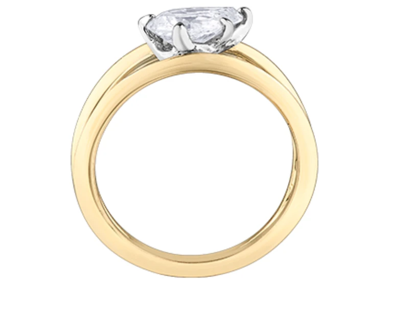 14K Yellow Gold 0.30-1.00cttw Pear Shape Canadian Diamond Engagement Ring - / 0.50 Carat Total