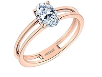 14K Rose Gold 0.70cttw Oval Cut Canadian Diamond Engagement Ring - /