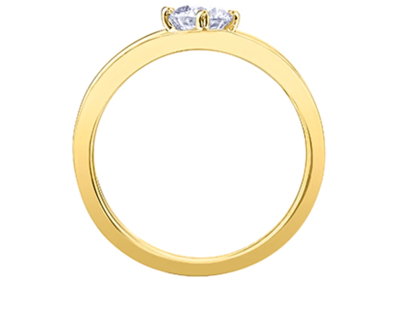 14K Yellow Gold 0.50cttw Round Brilliant Canadian Diamond Engagement Ring - /