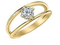 14K Yellow Gold 0.50cttw Round Brilliant Canadian Diamond Engagement Ring - /