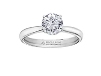 18K White Gold & Palladium Alloy (hypoallergenic) 0.51-1.02cttw Round Brilliant Canadian Diamond Engagement Ring - / 0.51 Carat Total