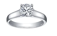 18K White Gold & Palladium Alloy (hypoallergenic) 0.50cttw Round Brilliant Canadian Diamond Engagement Ring