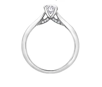 18K White Gold & Palladium Alloy (hypoallergenic) 0.73cttw Oval Shape Canadian Diamond Engagement Ring