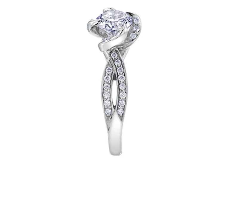 18K White & Rose Gold Palladium Alloy (hypoallergenic) 0.55-1.25cttw Round Brilliant Canadian Diamond Engagement Ring - / 0.55 Carat Total