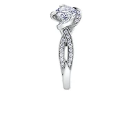 18K White & Rose Gold Palladium Alloy (hypoallergenic) 0.55-1.25cttw Round Brilliant Canadian Diamond Engagement Ring - / 0.55 Carat Total