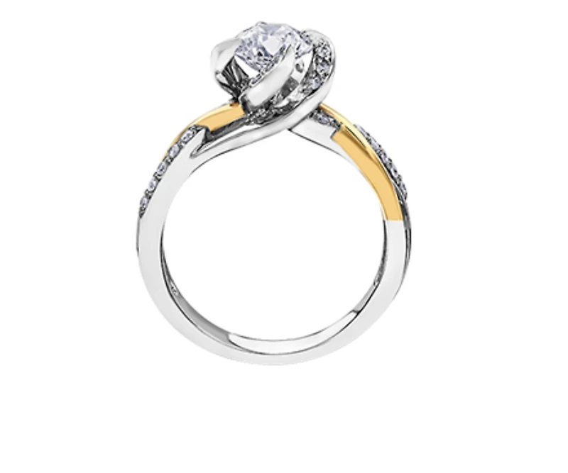 18K White & Yellow Gold Palladium Alloy (hypoallergenic) 0.55-1.17cttw Round Brilliant Canadian Diamond Engagement Ring - / 0.55 Carat Total