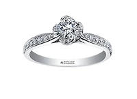 18K White & Yellow Gold Palladium Alloy (hypoallergenic) 0.60-0.80cttw Round Brilliant Canadian Diamond Engagement Ring - / 0.60 Carat Total