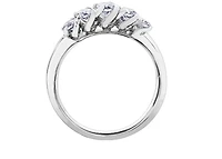 18K White Gold Palladium Alloy (hypoallergenic) 0.60cttw Round Brilliant 5 Stone Canadian Diamond Engagement Ring - / 0.50 Carat Total