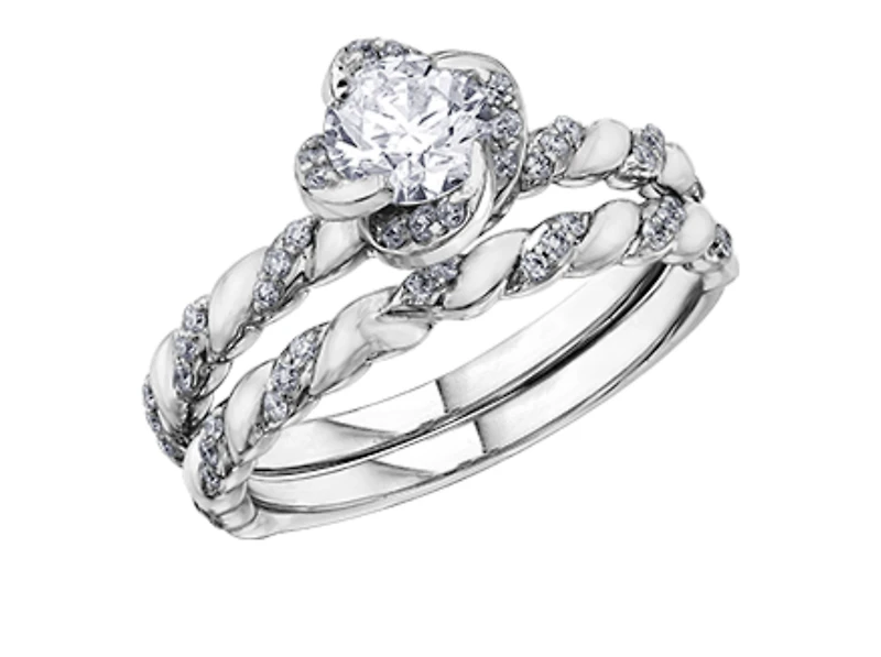 18K White Gold Palladium Alloy (hypoallergenic) 0.43-0.85cttw Round Brilliant Canadian Diamond Engagement Ring - / 0.43 Carat Total