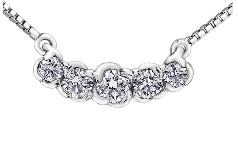 18K White Gold & Palladium Alloy(hypoallergenic) 0.32cttw Canadian Diamond Pendant