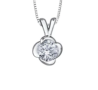 18K White Gold With Palladium Alloy (hypoallergenic) -0.50cttw Canadian Diamond Pendant