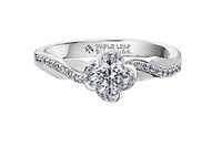 18K White Gold Palladium Alloy (hypoallergenic) 0.65cttw Round Brilliant Canadian Diamond Engagement Ring - /