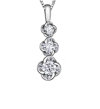 18K White Gold With Palladium Alloy (hypoallergenic) 0.33cttw Canadian Diamond Pendant