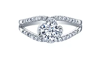 18K White Gold Palladium Alloy (hypoallergenic) 0.78-1.00cttw Round Brilliant Canadian Diamond Engagement Ring - / 0.78 Carat Total