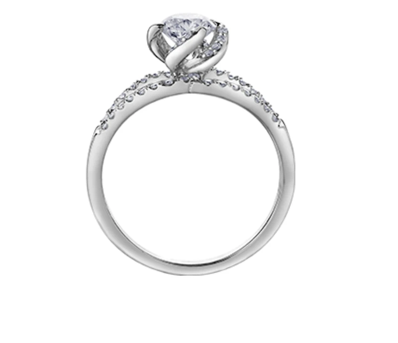 18K White Gold Palladium Alloy (hypoallergenic) 0.78-1.00cttw Round Brilliant Canadian Diamond Engagement Ring - / 0.78 Carat Total