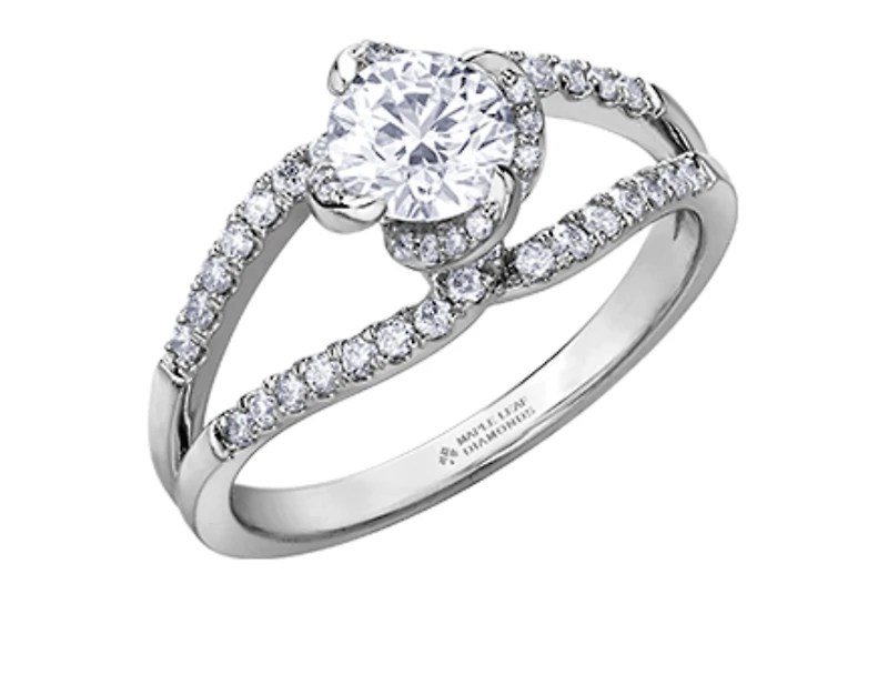 18K White Gold Palladium Alloy (hypoallergenic) 0.78-1.00cttw Round Brilliant Canadian Diamond Engagement Ring - / 0.78 Carat Total