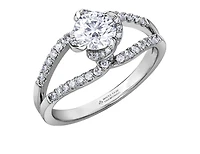 18K White Gold Palladium Alloy (hypoallergenic) 0.78-1.00cttw Round Brilliant Canadian Diamond Engagement Ring - / 0.78 Carat Total